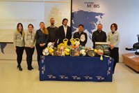 Handover of Christmas collection of sporting goods for charity